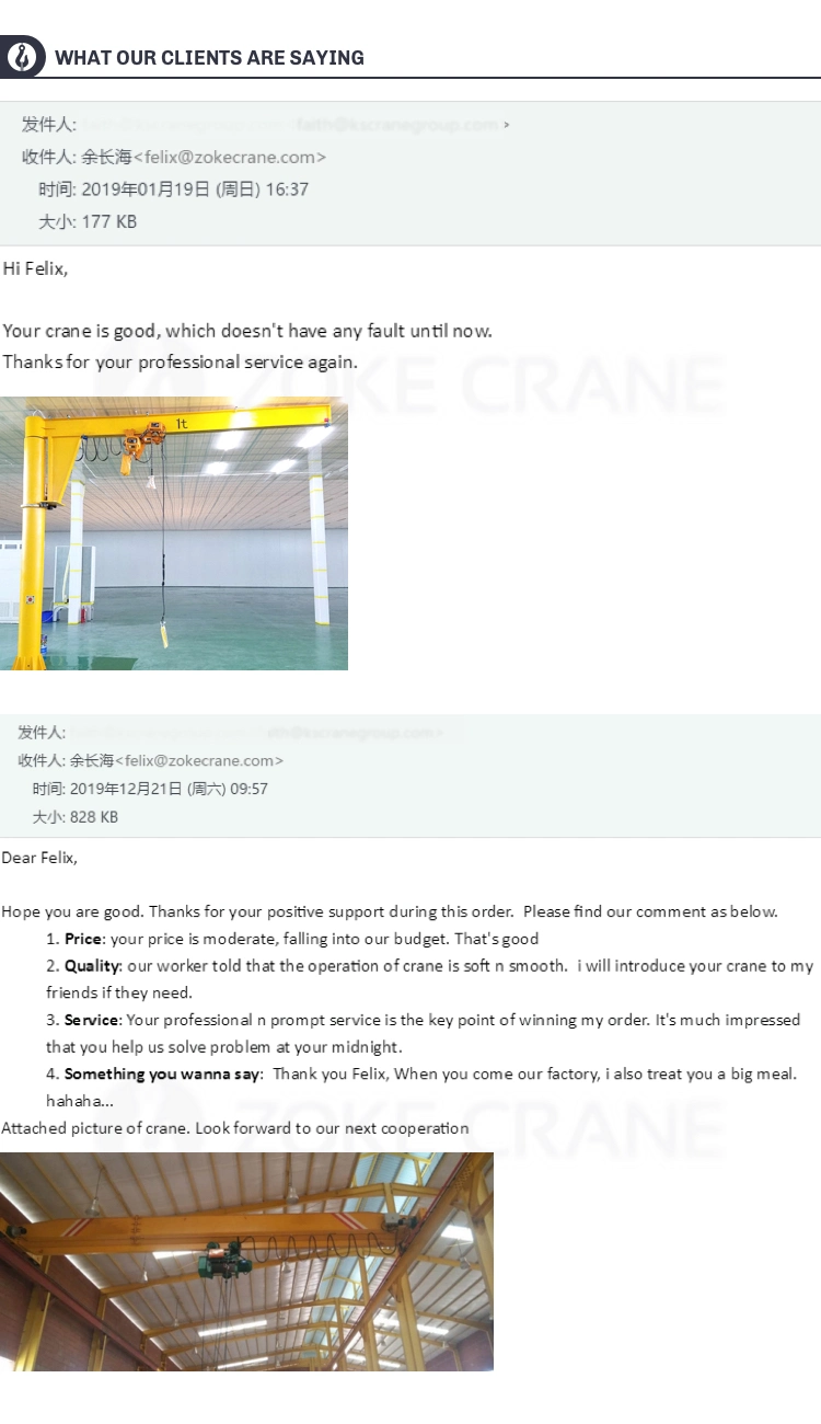 Kiwi Crane Electric Mini Crane Wall Mounted Traveling Jib Crane 5t for Sale
