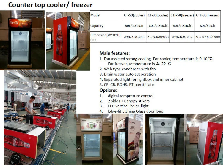 Counter Top Beverage Cooler/Mini Display Chiller/Vertical Cooler