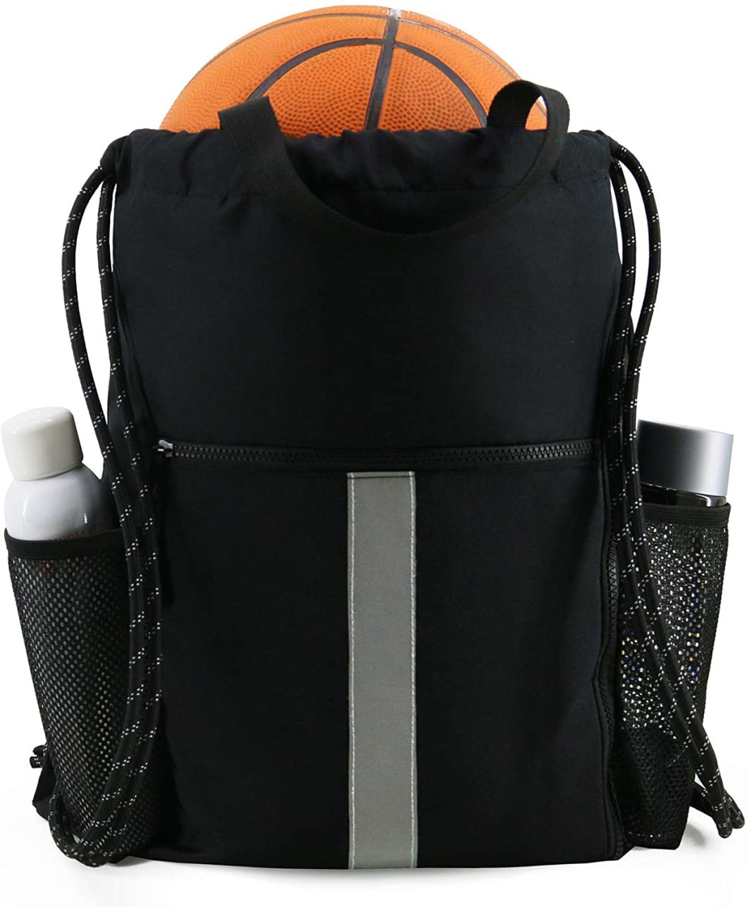 Sports Gym Drawstring Backpack Bag with Shoe Compartment