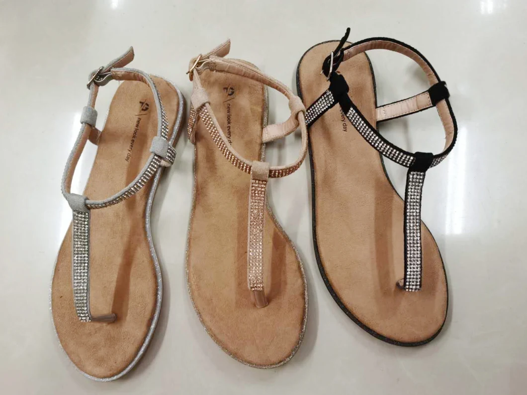 2020 Women Sandals Fashion Women Shoes Slippers Ladies Shoes Diamonds Straps Flat Sandals
