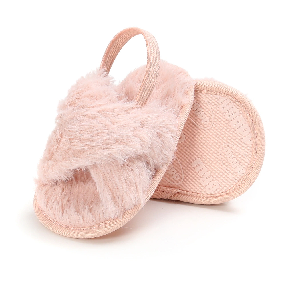 Indoor Infant Baby Comfortable Shoes, Baby Fur Slippers Shoes, Little Girls Shoes