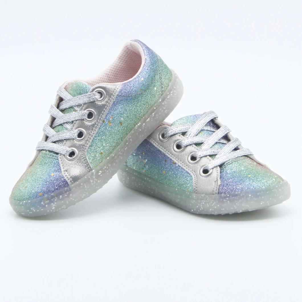 Casual Shoes Glitter PU Shoes Rainbow Shoes for Kids