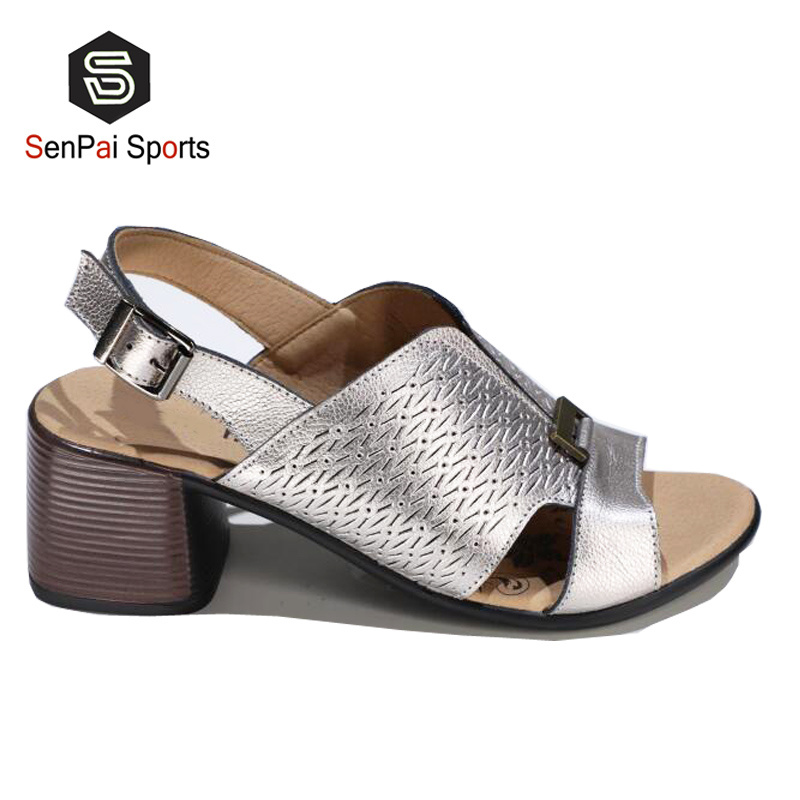 Open Toe Leather Sandals Women High Heels Summer Sneakers Lady Shoe