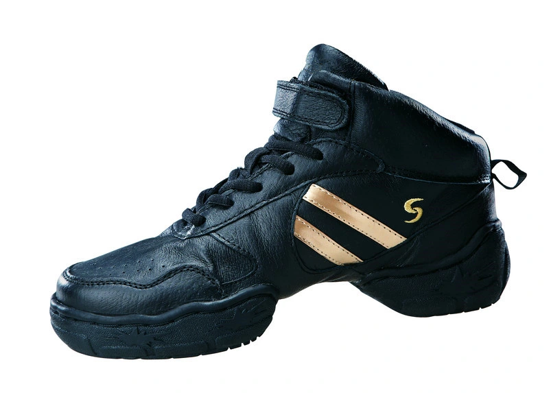 Black Original Modern Salsa Jazz Dance Shoes Genuine Leather Breathable Soft Dance Sneakers