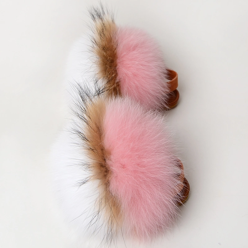 Wholesale Baby Fur Slippers with Straps, Kids Fur Slides Wholesale, Pink Baby Kid Shoe
