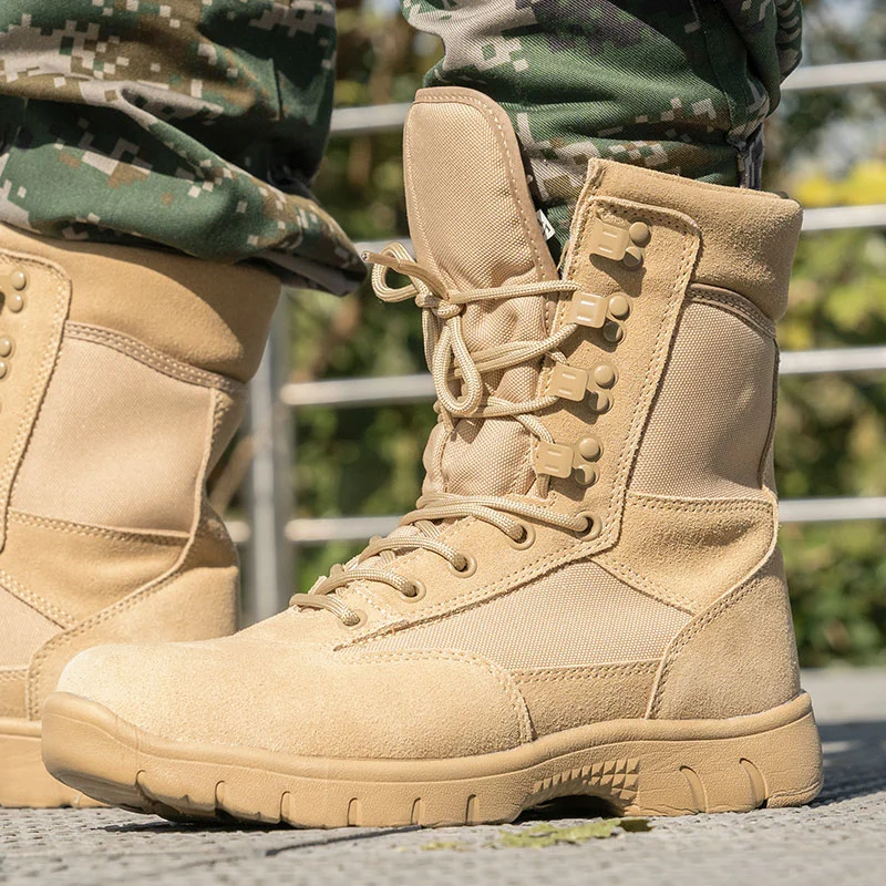 High Top Sand Combat Boots Desert Boots High Top Tactical Boots Full Size