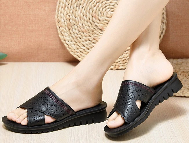 Comfort Casual Shoes Mama Shoes Sandal Leather Shoes 77005