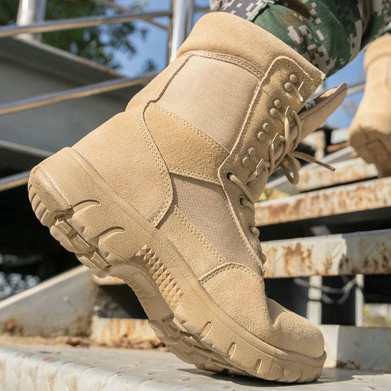 High Top Sand Combat Boots Desert Boots High Top Tactical Boots Full Size