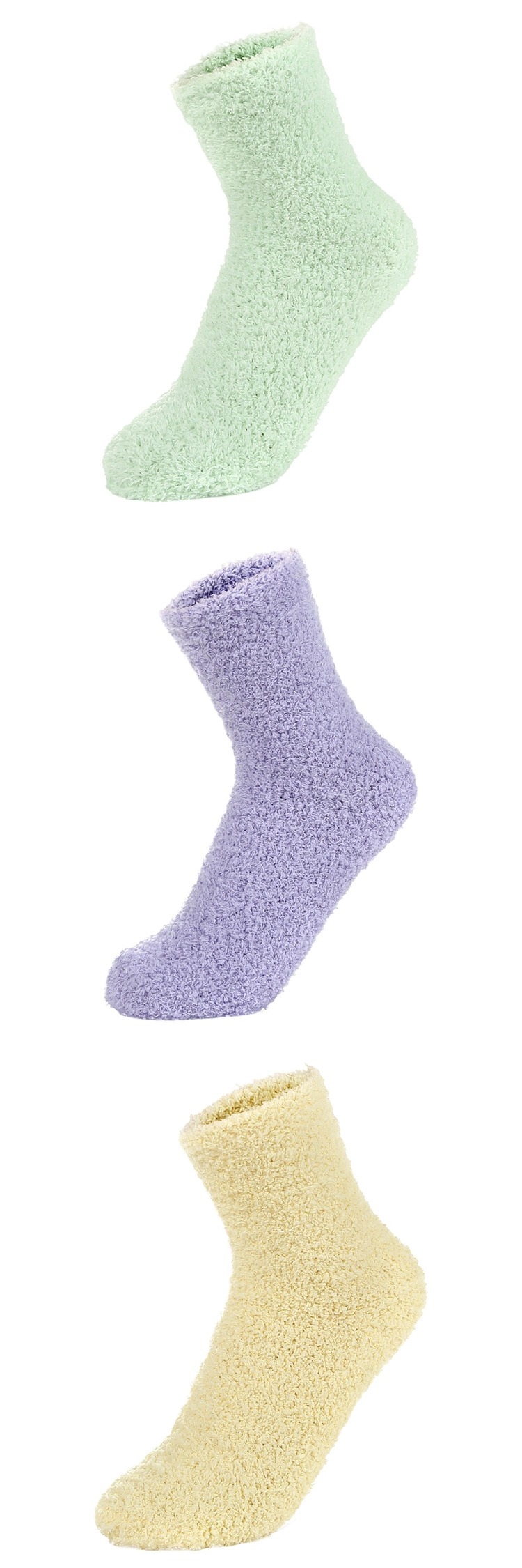 Custom Cozy Candy Solid Candy Color Men Women Unisex Thick Bed Floor Warm Thermal Winter Socks