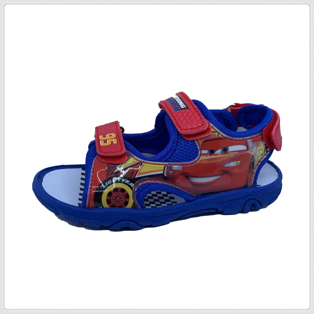 Children Kids Sports Sandal Shoes PU+PVC Upper, Two Velcro PVC Injection Outsole Injection Shoes for Kids/Children