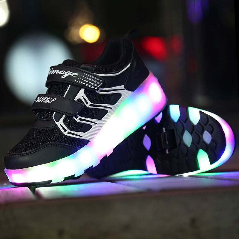 Luminous Sneakers Blue Pink LED Light Roller Skate Shoes for Children Kids LED Shoes Boys Girls Shoes Light up Unisex