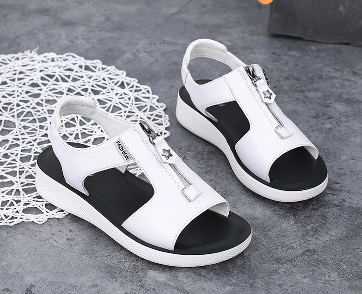 Comfort Casual Shoes Mama Shoes Leather Sandal Shoes 98032