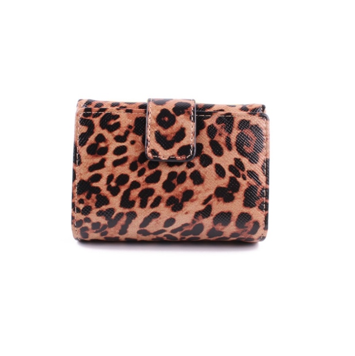 Leopard Print Purse Woman 2019 New Style Short Clip Multi-Card Purse Woman Clutch