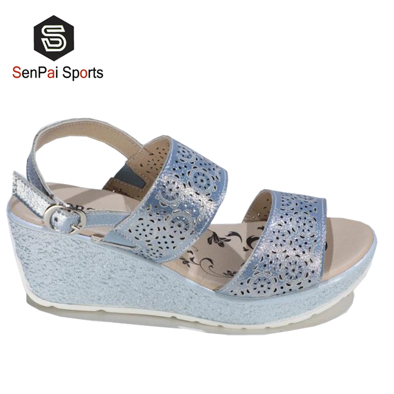 Jinjiang Footwear High Quality Leather Women Sneakers Lady Summer Sandals