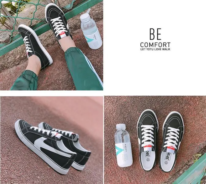 Sharewholesale Fashion Lace up Style Blank Men Canvas Casual Shoes