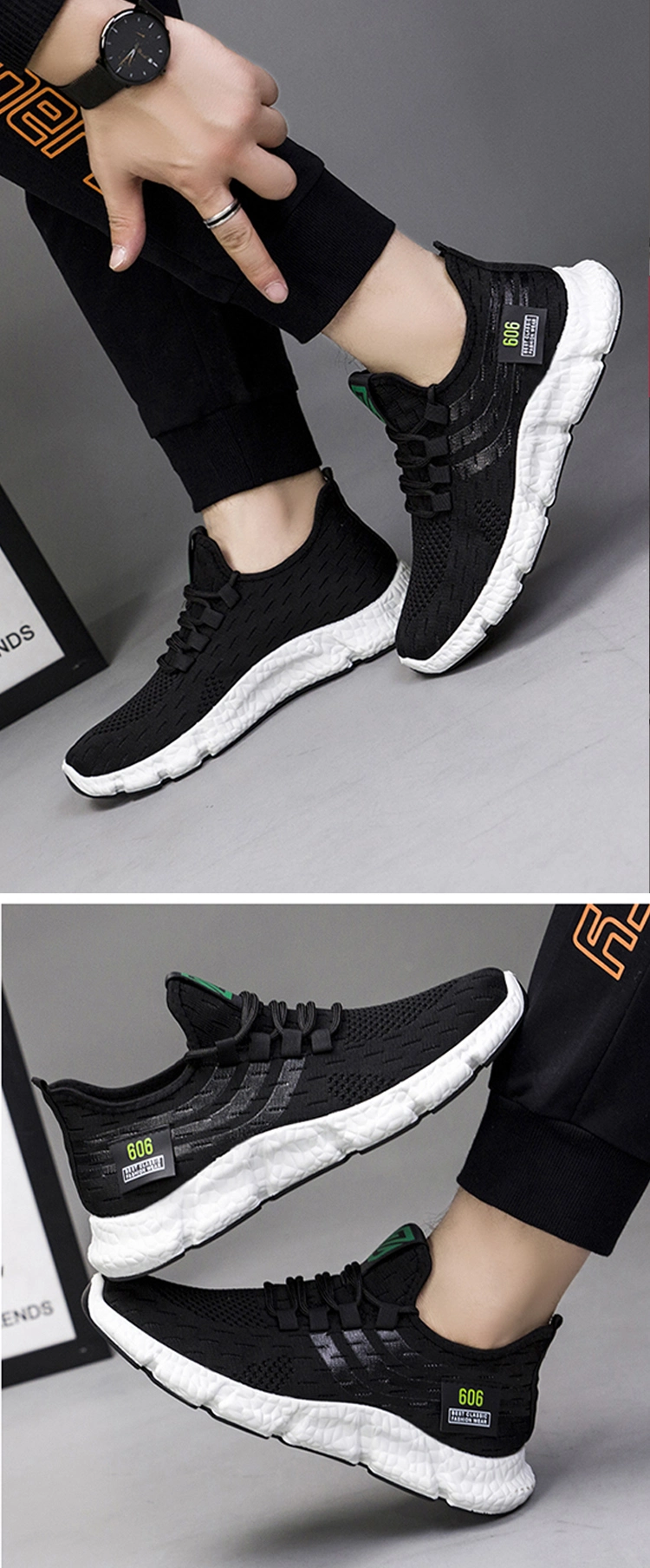 Cheap Price White Black Casual Sport Comfort Shoes Men Sneaker Zapatillas for Driving