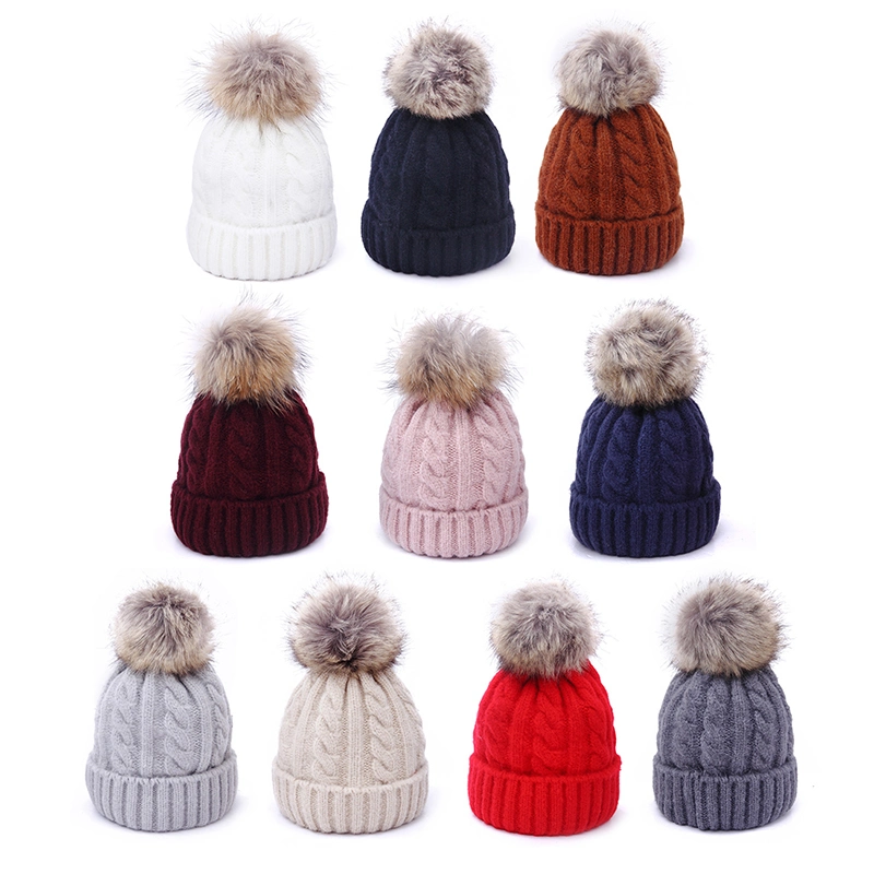 Candy Color Winter Warm Knitted Women Beanie Hats
