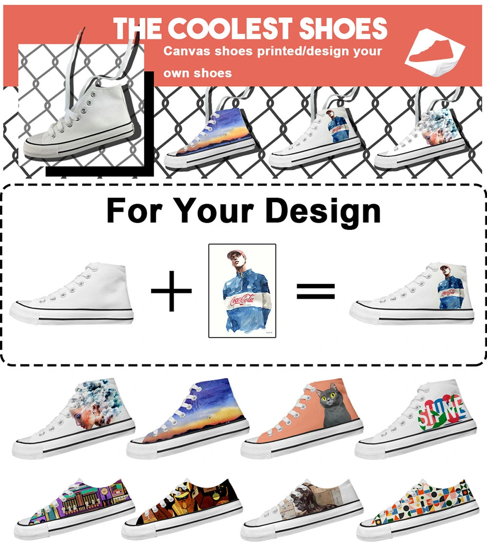 Private Label Canvas Shoes Printed, Large Size Men Canvas Casual Shoes, Korea Canvas Casual Shoes for Man
