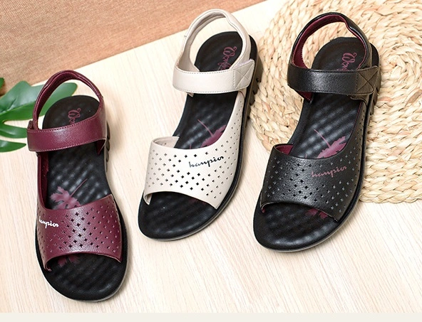 Comfort Casual Shoes Mama Shoes Leather Sandal Shoes 77016