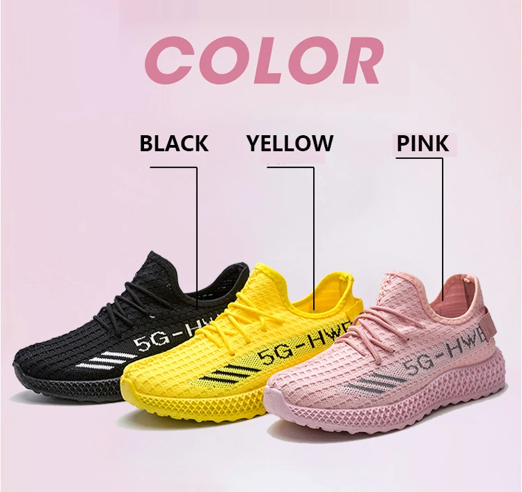 New Design Factory Custom Flyknit Breathable Girl Running Jogging Sports Sneaker Women Casual Comfort Shoes