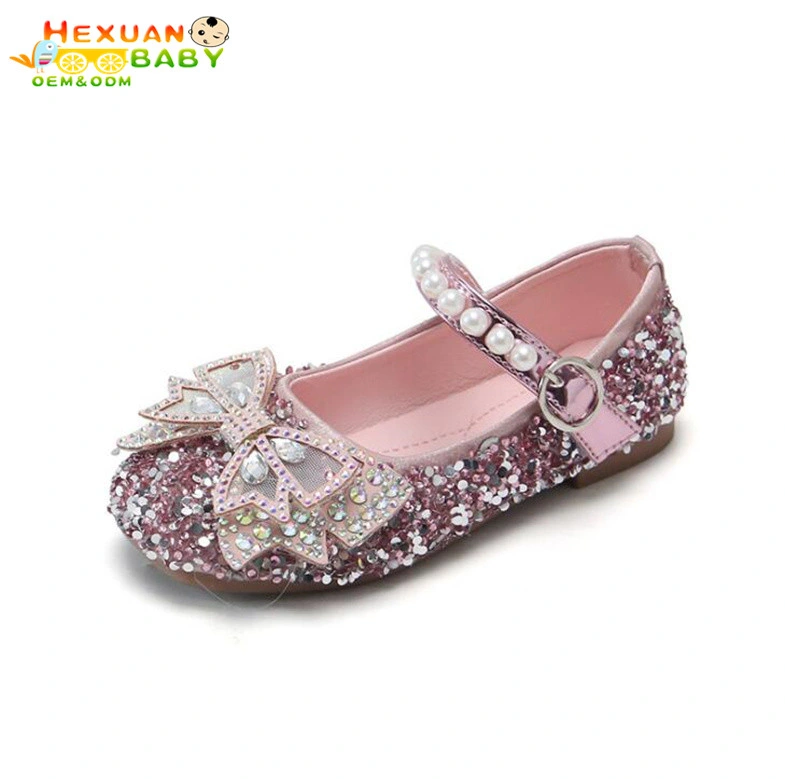 Children Kids Shoes Girls Casual Fashion Sandals Pearl Bling Sequins Dance Party Soft Princess Shoes