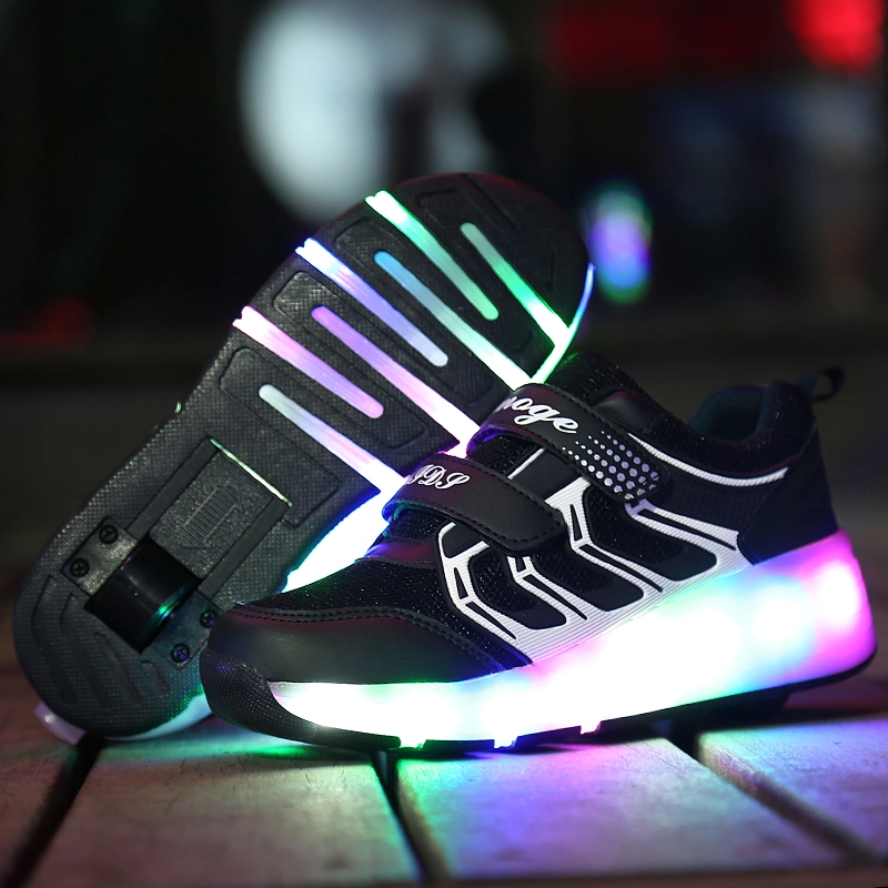 Luminous Sneakers Blue Pink LED Light Roller Skate Shoes for Children Kids LED Shoes Boys Girls Shoes Light up Unisex