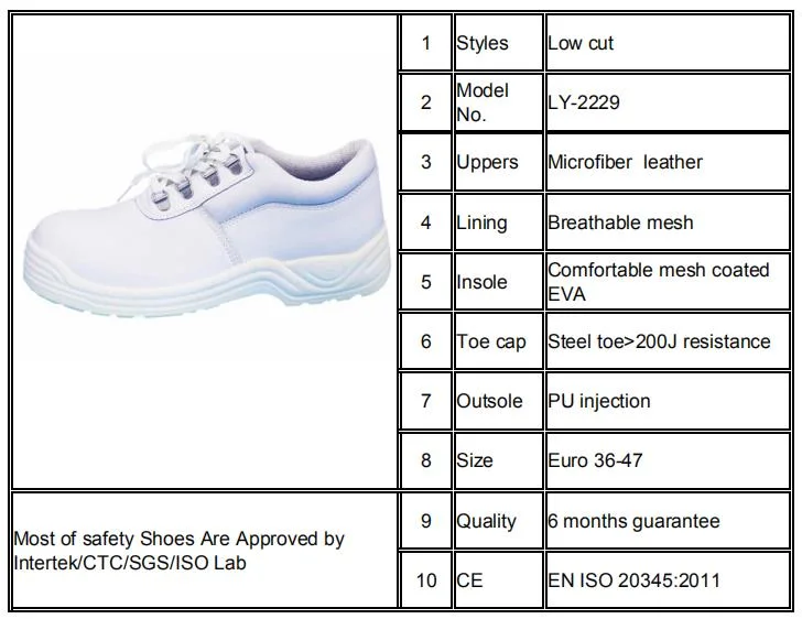 ESD Anti-Static Lace up Cheap Price White Safety Shoes Work Shoes Made in China