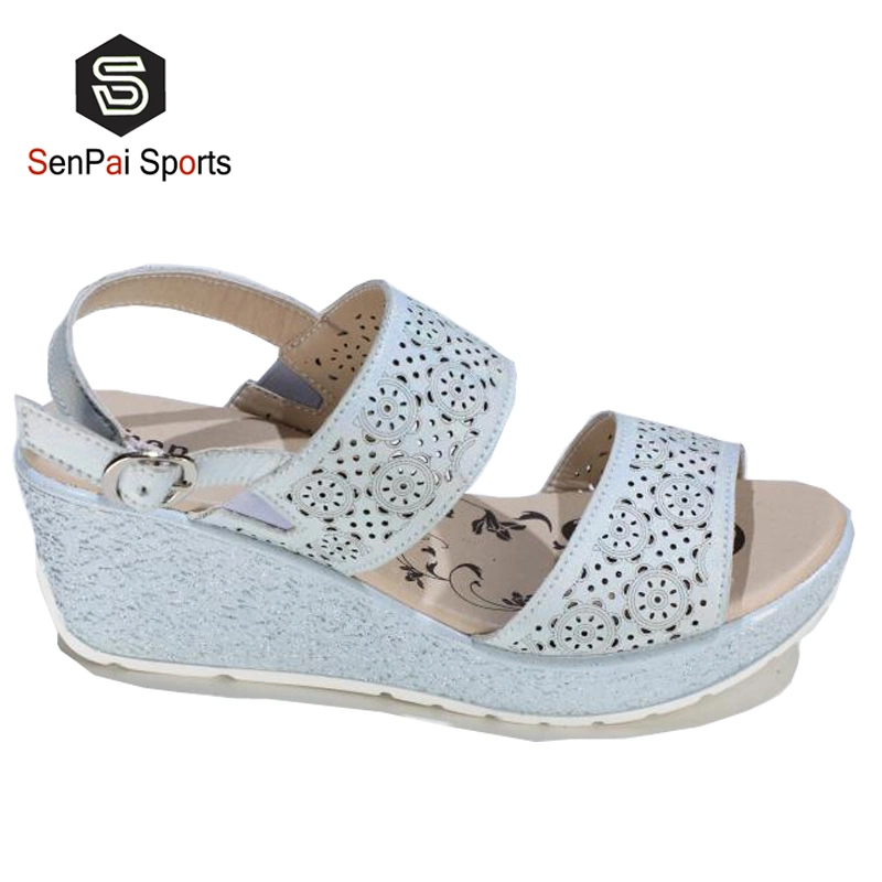 Jinjiang Footwear High Quality Leather Women Sneakers Lady Summer Sandals