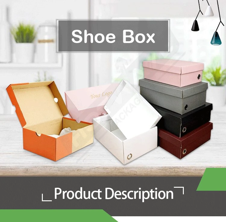 Cardboard Shoe Packaging Box Custom Branded Retail Men Shoe Packing Box