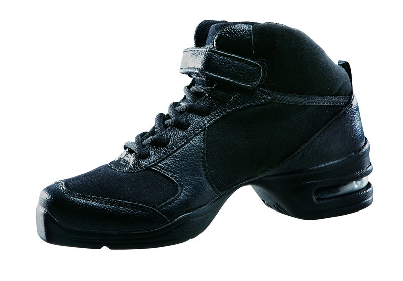 High Quality Low Heel Black Leather Dance Sneakers for Women