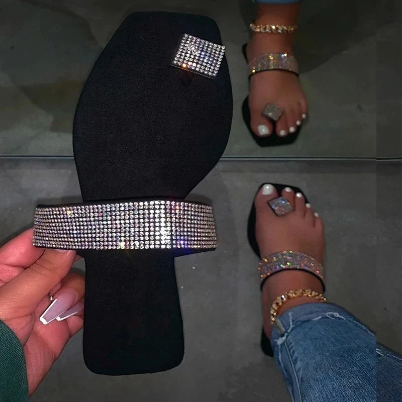 Women Shoes, Women Casual Slippers for Summer, Luxury Glitter Women Sandals Slippers