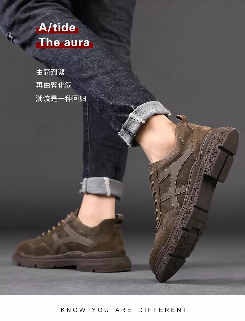 New Style Men's Work Shoes Casual Shoe Leather Suede Shoes