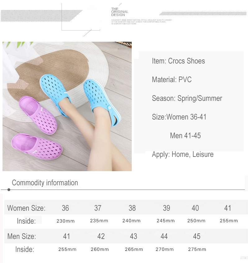 China Custom Made High Quality Crocse Shoes Women Beach Sandal