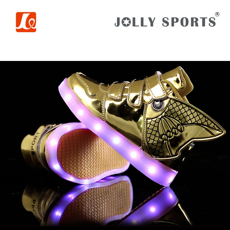 New Footwear Fashion Charge LED Light Sports Shoes for Boys Girls Kids
