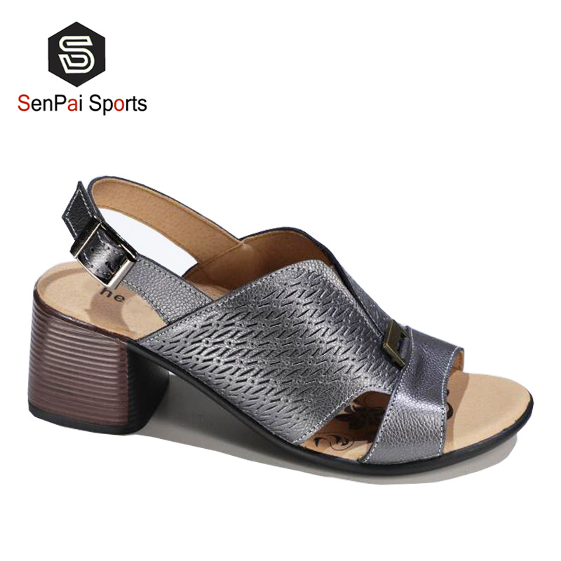 Open Toe Leather Sandals Women High Heels Summer Sneakers Lady Shoe