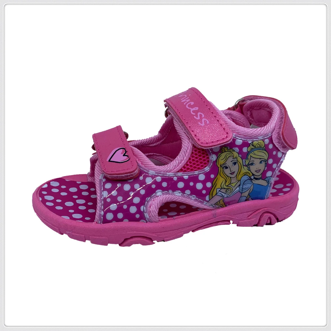 Children Kids Sports Sandal Shoes PU+PVC Upper +Velcro PVC Injection Outsole Injection Shoes for Kids/Children
