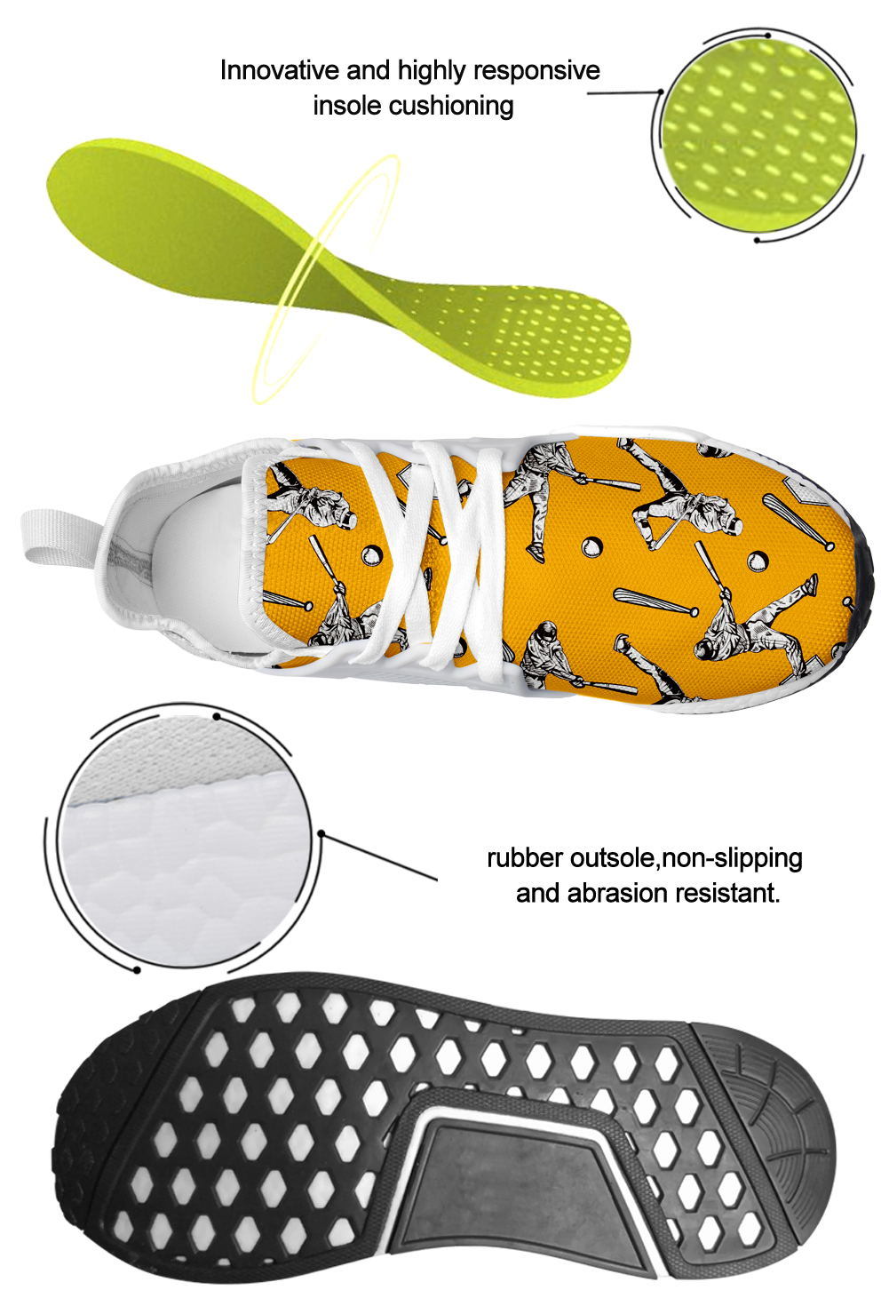 Custom Print on Demand Shoes for Team Baseball Nmd Design Your Own Fashion Sneakers Running Shoes