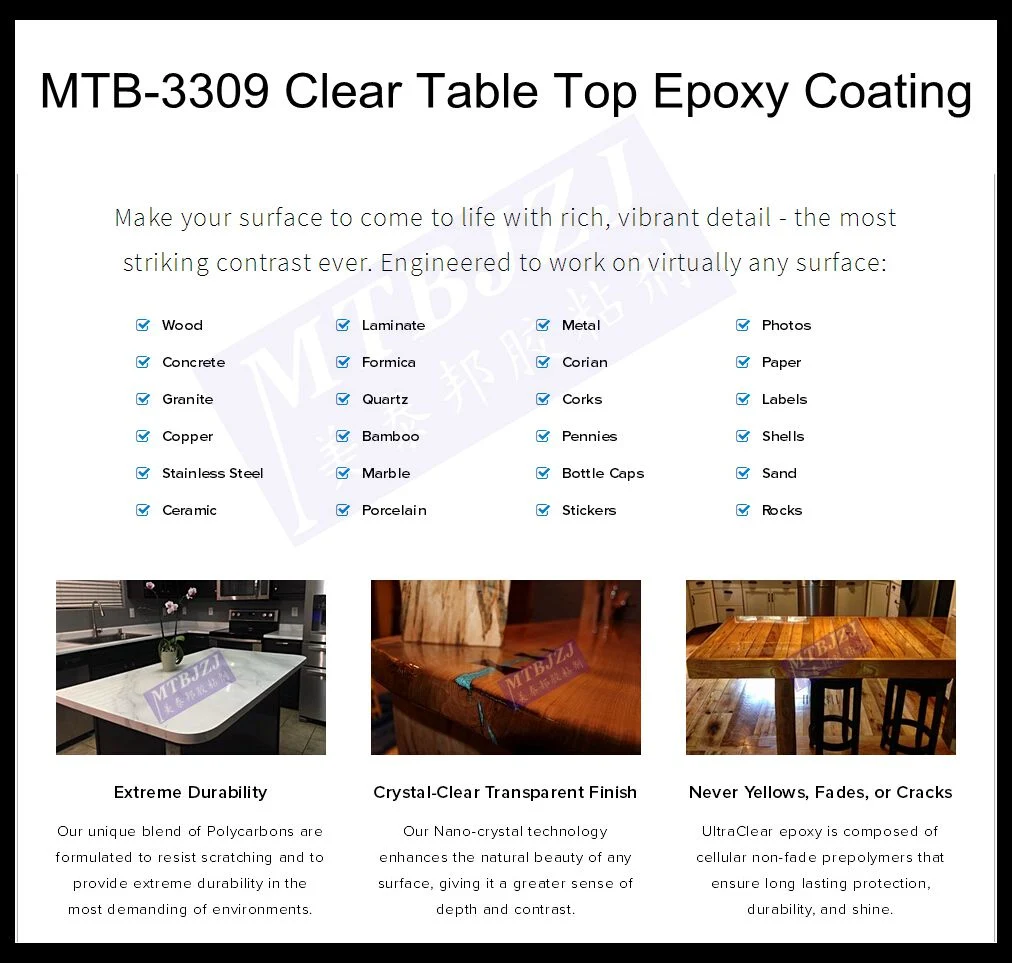 High Gloss Clear Crystal Epoxy Resin Table Top Bar Top Counter Top Coating Epoxy