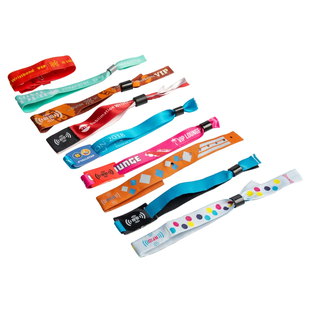 Cheap Eco-Friendly Branded Adjustable Party Festival Events Custom Sublimation Printable Cloth Fabric Wristbands