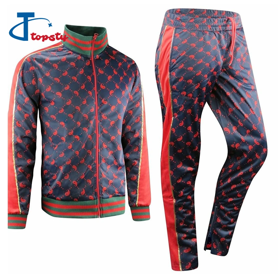 Custom Men No Hood Fast Dry Quick Dry Polyester All Over Sublimation Tracksuit