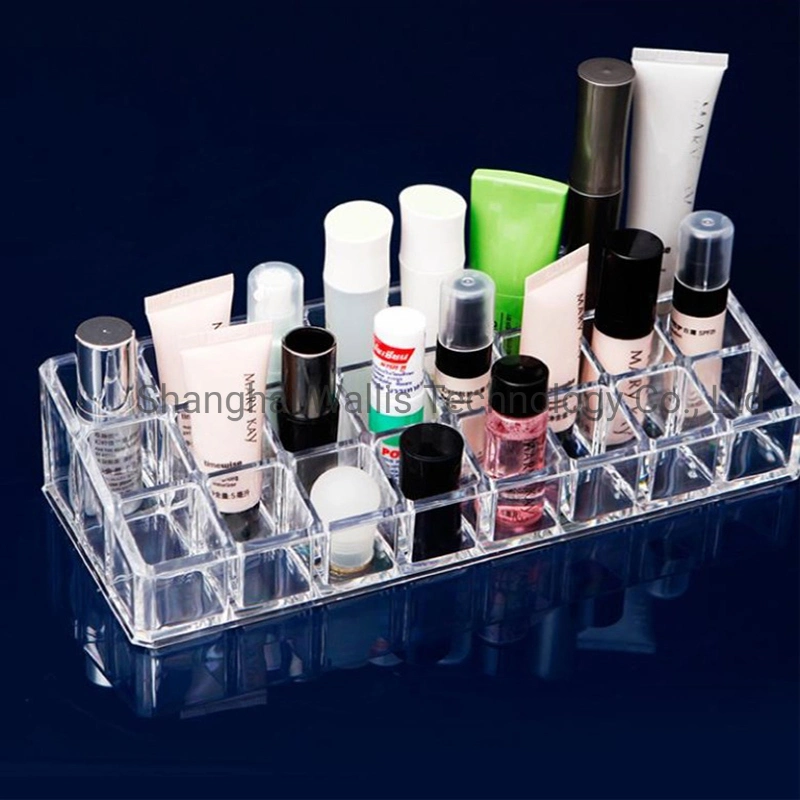 Transparent Acrylic 24-Cell Lip Gloss Lipstick Shelf Display Stand