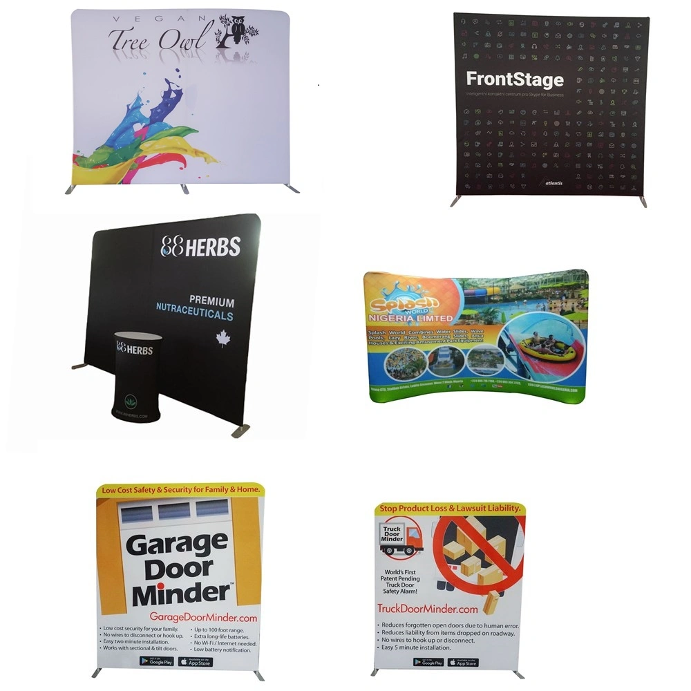 Custom 8FT 10FT 20FT Advertising Portable Aluminum Trade Show Display Exhibition Straight Display or Curved PVC Tension Fabric Display (JMCB)