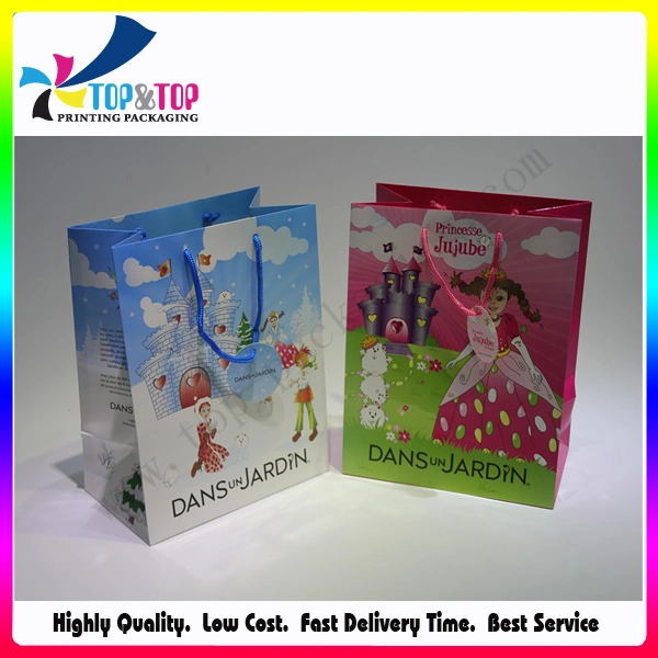 Luxury Glossy Lamination Shopping Paper Bags with Handle