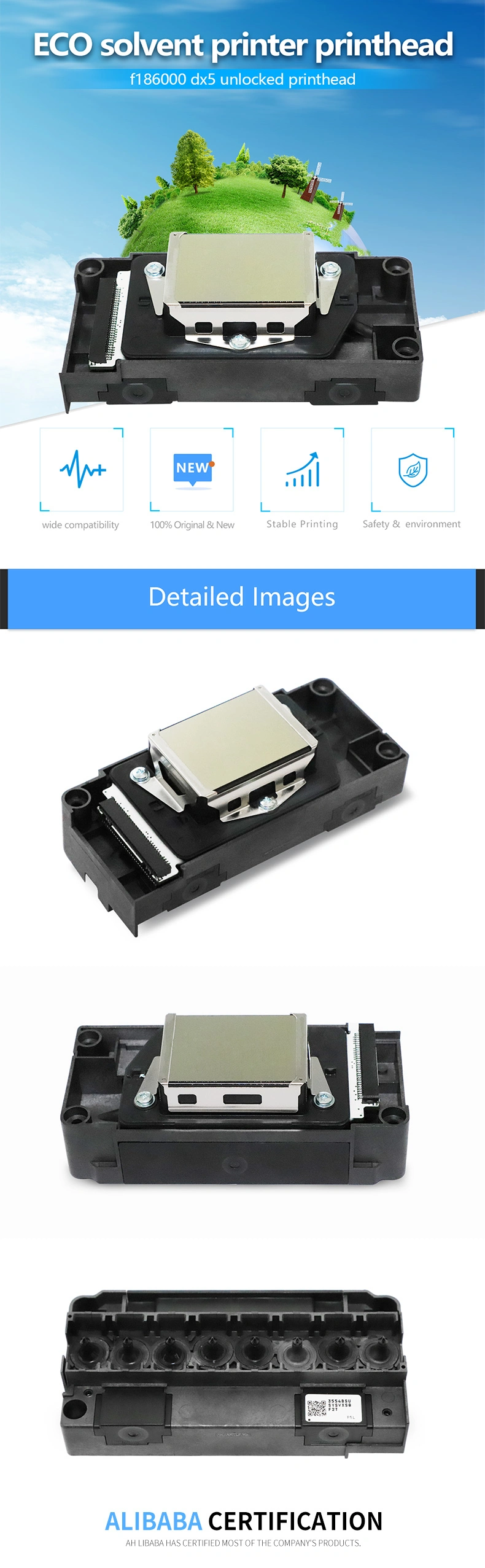 Unlcoked F186000 Printhead Dx5 for Eco Solvent Printer for All-Win Xuli Eco Solvent Printer