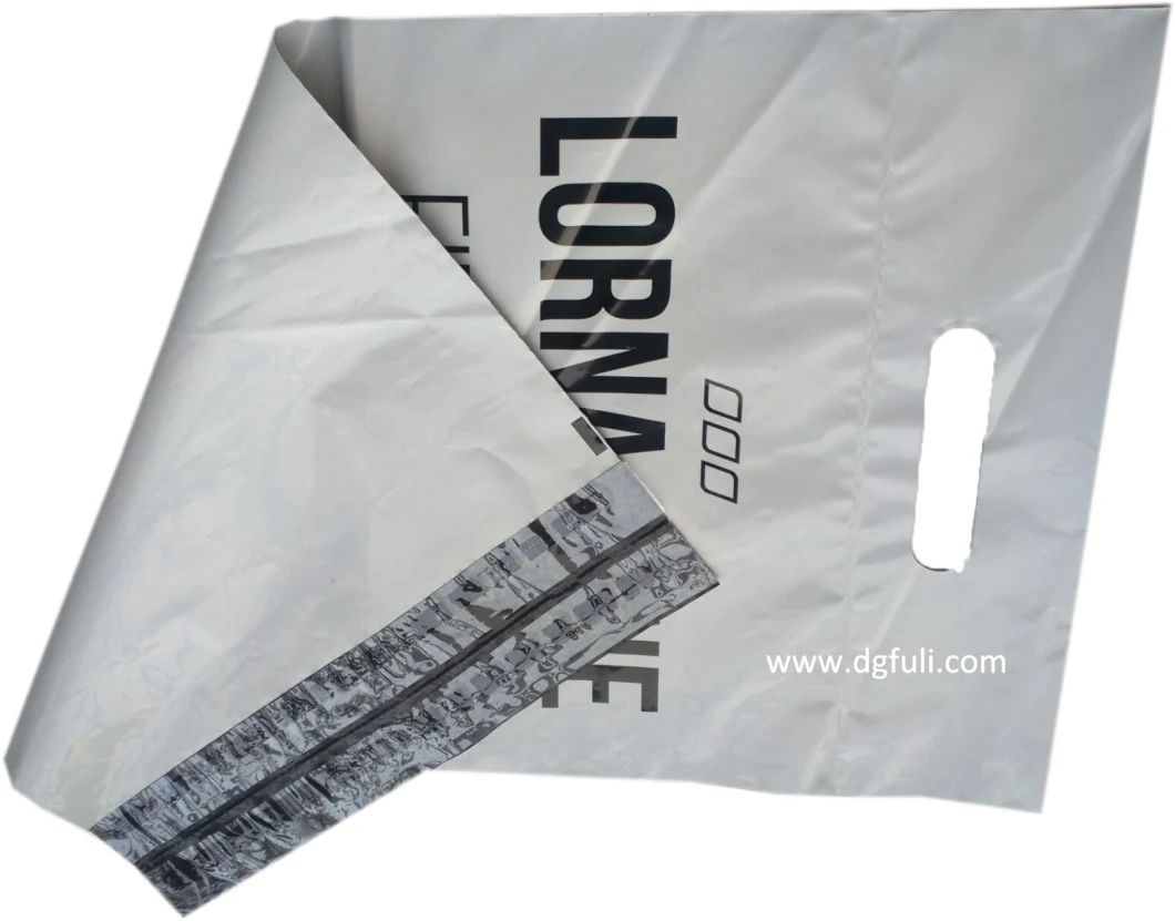 Co-Extrusion Customized Printed Opaque Recyclable Carrier Bag with Selfty Adhesive Tape Aand Die Cut Handle