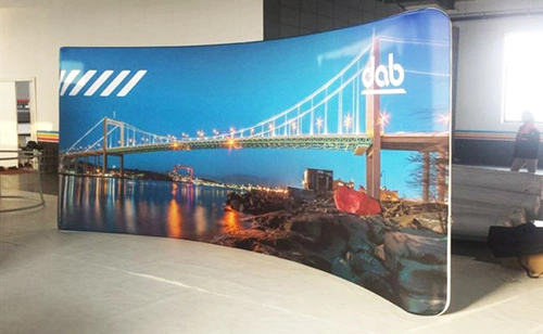 6m Large Waveline Media Tradeshow Display Stretch Fabric Banner Stand