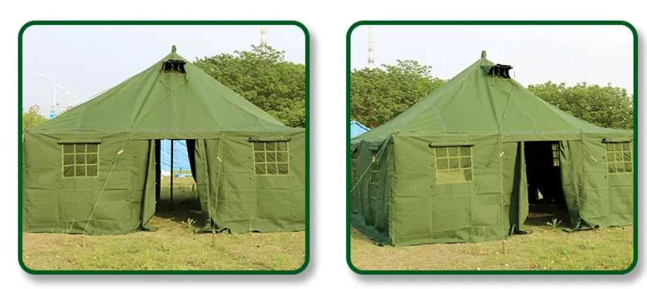 Waterproof Polyester Canvas Steel Ridged Frame Combat Field Vehicle Repair Military Camouflage Tent