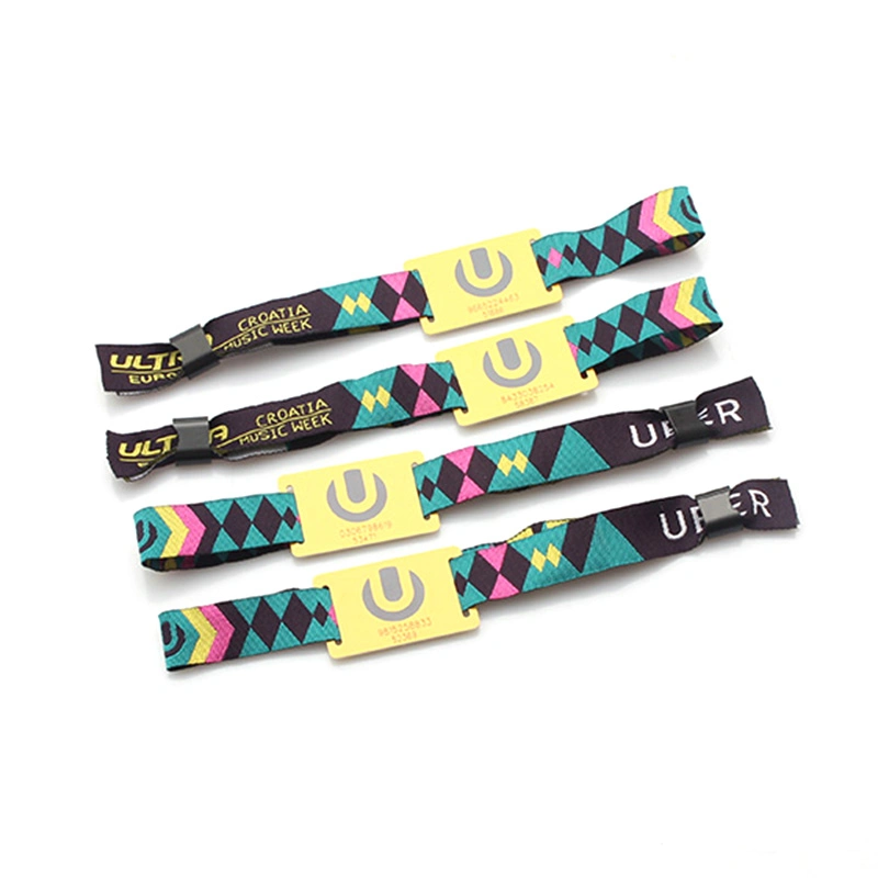 Wholesale Cheap Adjustable Festival Events Printable Woven Fabric Wristband