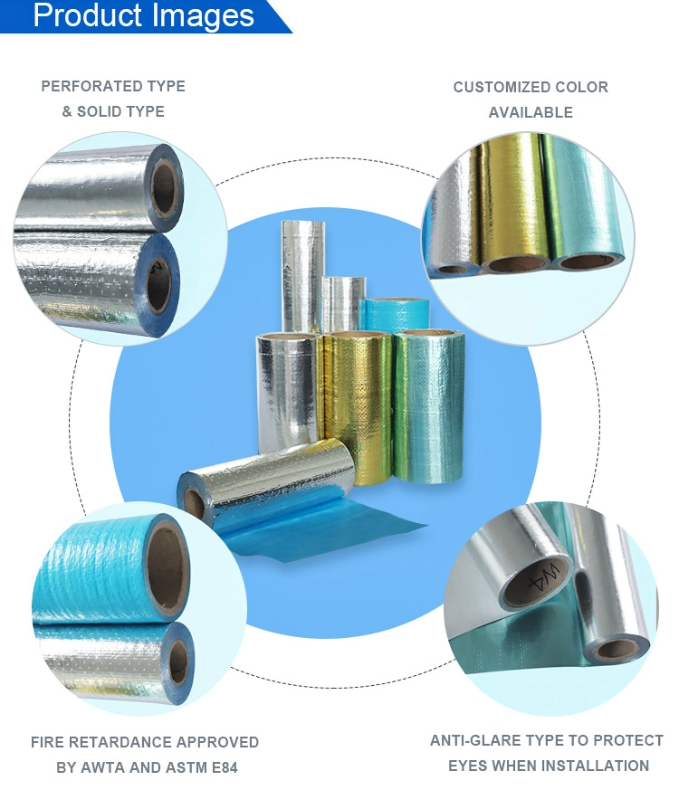 Flame Retardant Aluminum Foil Woven Fabric Foil Sarking Insulation Fabric