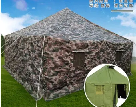 Waterproof Polyester Canvas Steel Ridged Frame Combat Field Vehicle Repair Military Camouflage Tent